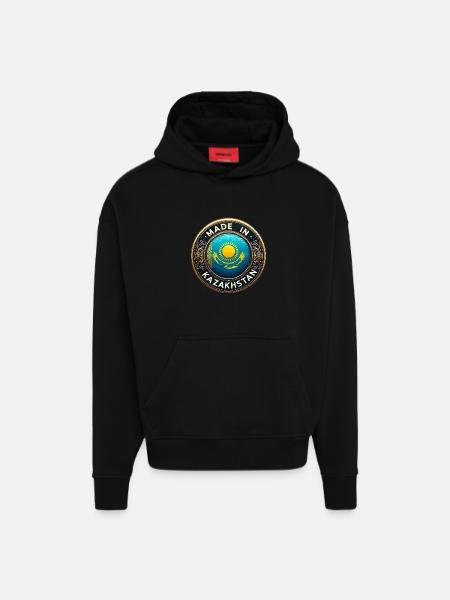 Made in Kazakhstan Eagle Gift - Hoodie- made by SPREAD - SOLID BLACK