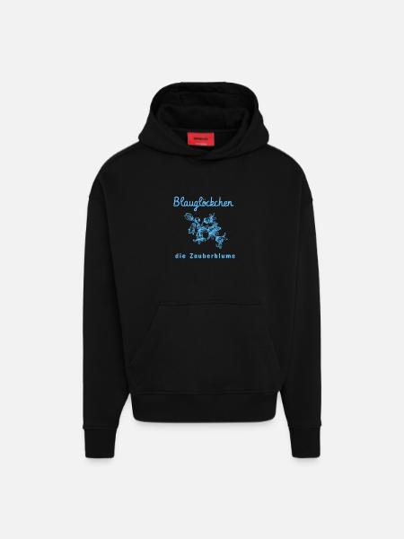 Bluebell the magic flower - Hoodie- made by SPREAD - SOLID BLACK