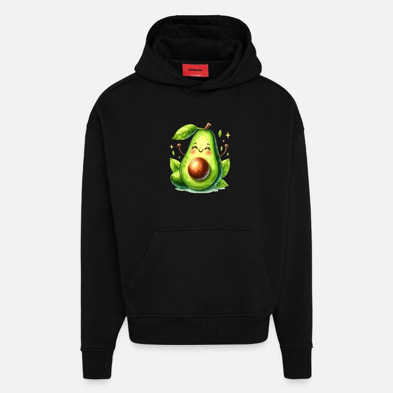 Avocat Drôle Optimisme Positif Cadeau - Sweat à capuche bio épais oversize fabriqué en UE - SOLID BLACK
