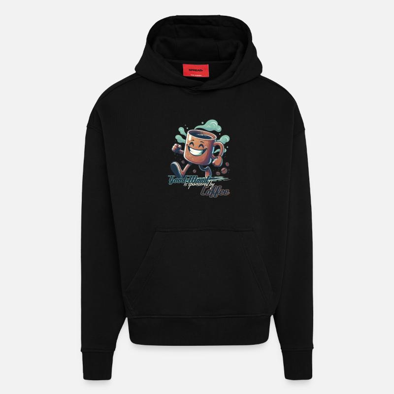 Good mood coffee mug gift - Hoodie- made by SPREAD - SOLID BLACK