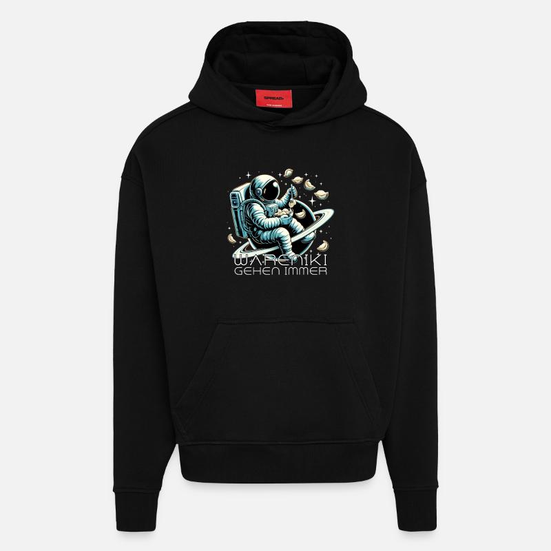 Vareniki Astronaut Yummy Gift - Hoodie- made by SPREAD - SOLID BLACK