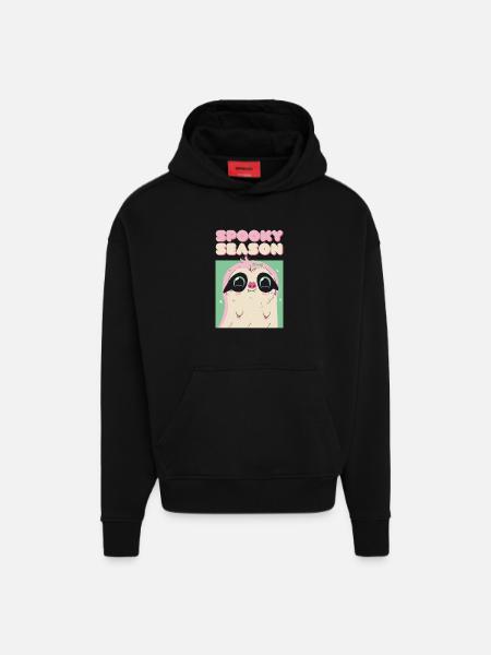 Spooky Season – Cute Vampire Sloth - Hoodie- made by SPREAD  - SOLID BLACK