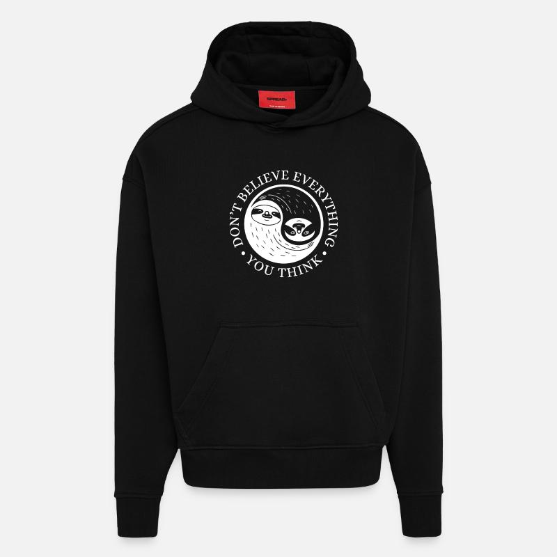 Yin-Yang Sloth – Relaxed Mindset - Hoodie- made by SPREAD  - SOLID BLACK