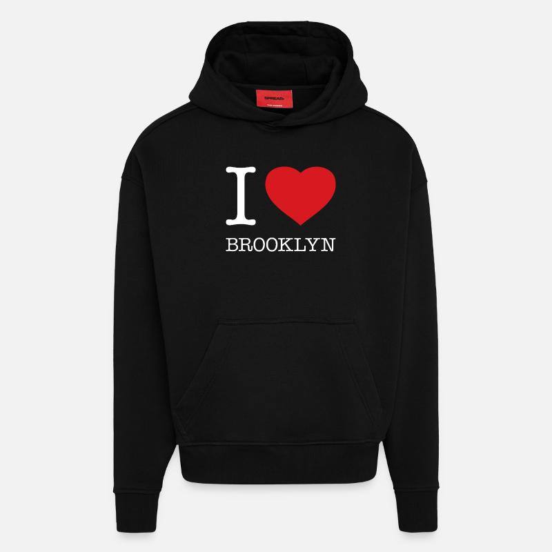 J’ADORE BROOKLYN - Sweat à capuche bio épais oversize fabriqué en UE - SOLID BLACK