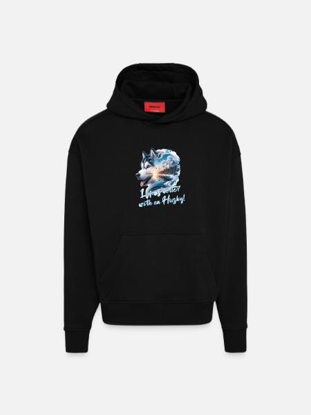 Rauque - Sweat à capuche bio épais oversize fabriqué en UE - SOLID BLACK