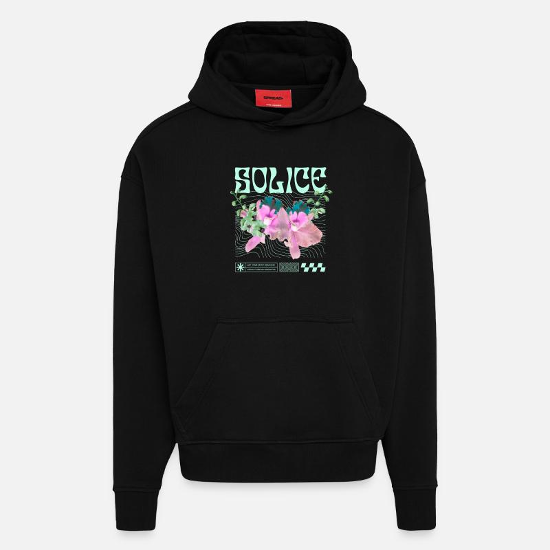 Solice – Botanische Ruhe - Hoodie- made by SPREAD  - SOLID BLACK