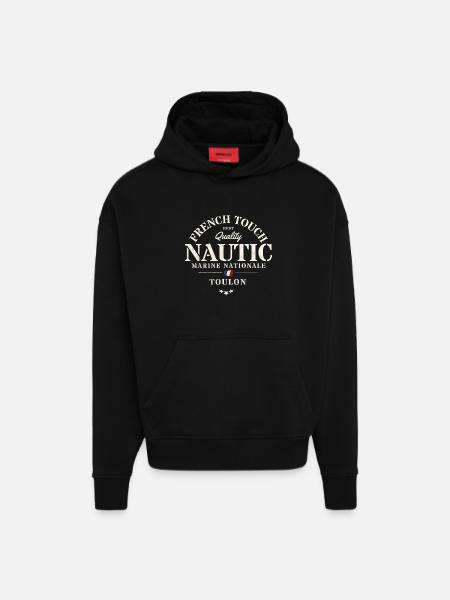Authentic Toulon Marine Nautical Design - Hoodie- made by SPREAD - SOLID BLACK