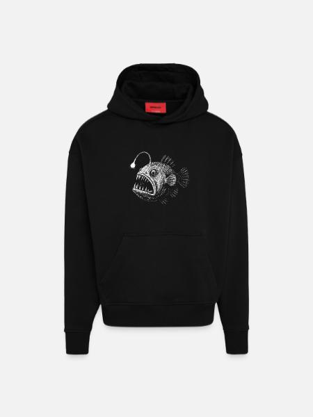 Frogfish - Hoodie- made by SPREAD - SOLID BLACK