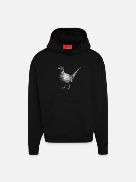 A pheasant - Hoodie- made by SPREAD  - SOLID BLACK