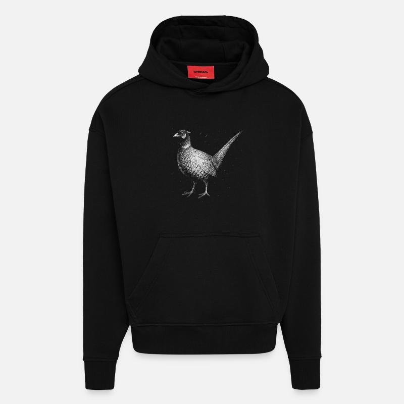 A pheasant - Hoodie- made by SPREAD  - SOLID BLACK