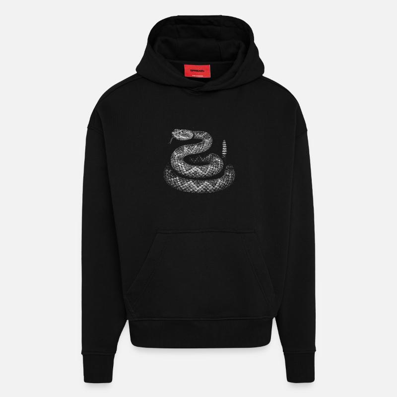 Snake - Hoodie- made by SPREAD  - SOLID BLACK