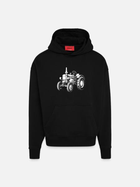Nostalgischer Ackerheld - Hoodie- made by SPREAD - SOLID BLACK