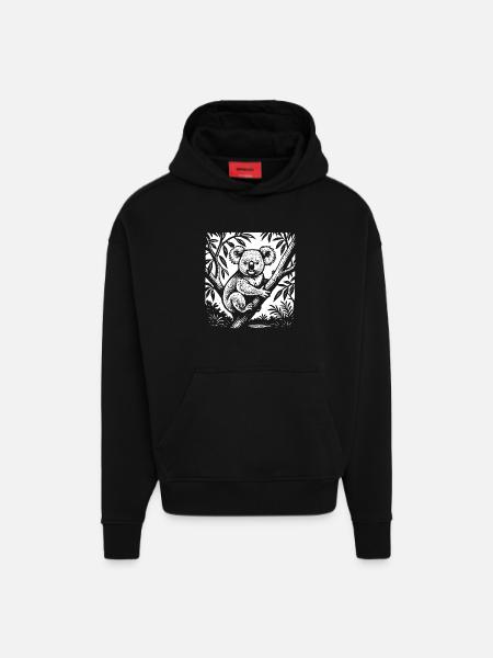 Tropical Koala Classic - Hoodie- made by SPREAD  - SOLID BLACK