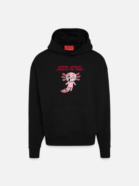 Axolotl - Hoodie- made by SPREAD - SOLID BLACK