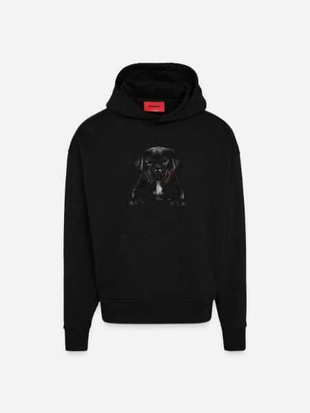 Puppy - Hoodie- made by SPREAD - SOLID BLACK