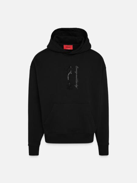 Bouvier bernois - Sweat à capuche bio épais oversize fabriqué en UE - SOLID BLACK