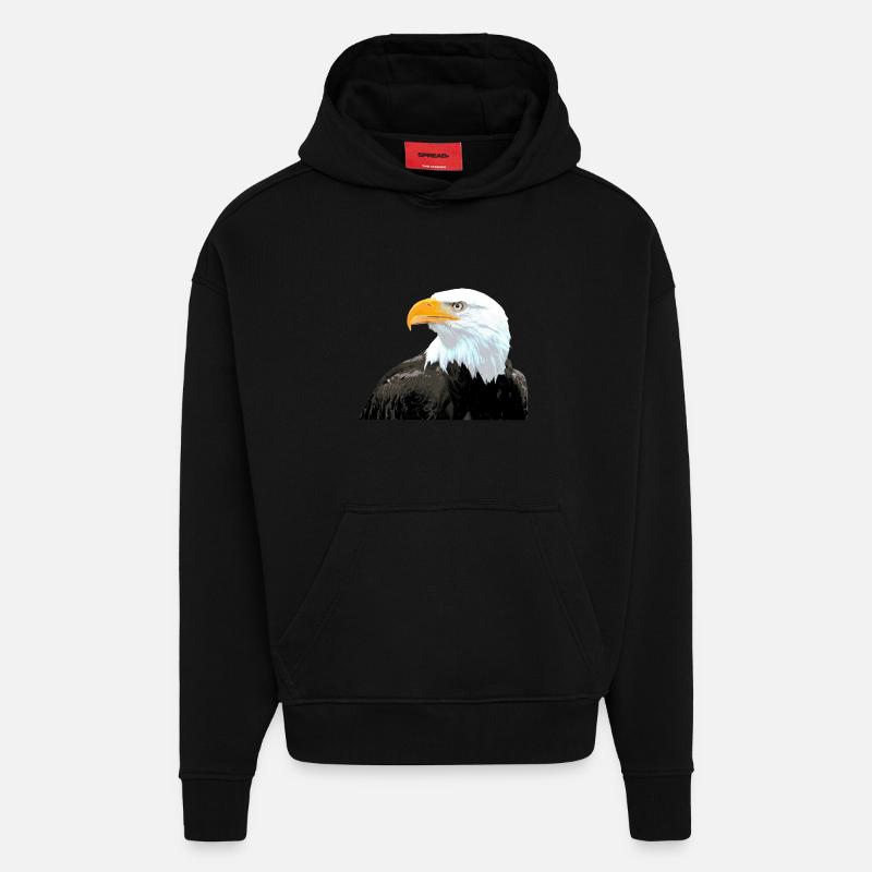 Weißkopfadler Vogel Statement coole Tiere - Hoodie- made by SPREAD  - SOLID BLACK