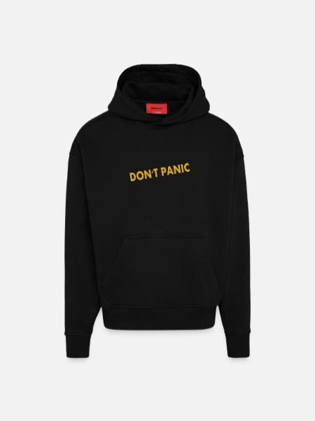 Don't Panic - Hoodie- made by SPREAD  - SOLID BLACK