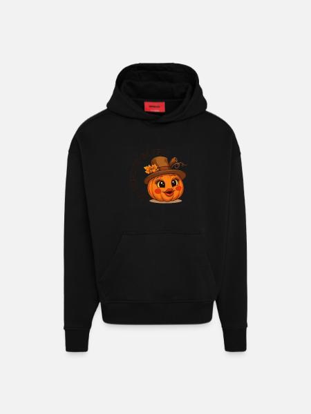Autumn Pumpkin - Hoodie- made by SPREAD - SOLID BLACK