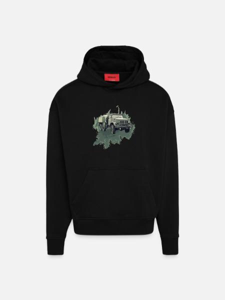 Legendary all-wheel-drive classic - Hoodie- made by SPREAD  - SOLID BLACK