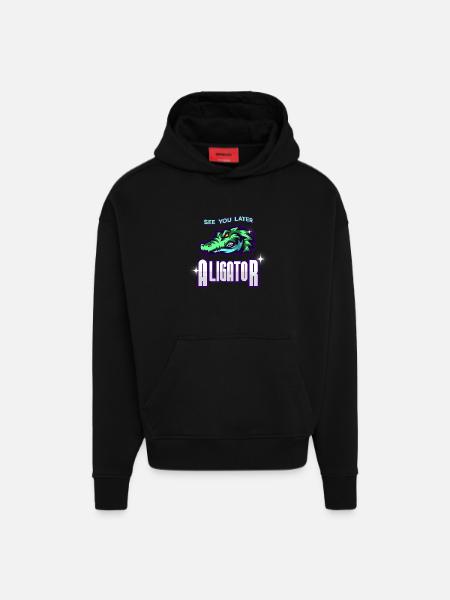 See You Later Aligator - Hoodie- made by SPREAD - SOLID BLACK