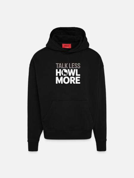 Husky Howling Quote Dog Lover  - Hoodie- made by SPREAD  - SOLID BLACK