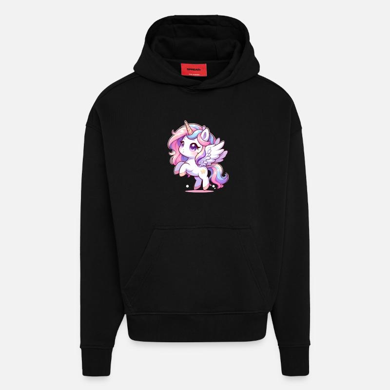 Magic Unicorn - Hoodie- made by SPREAD  - SOLID BLACK