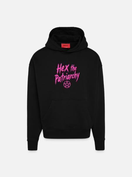 Hex The Patriarchy - Feminist Statement - Hoodie- made by SPREAD - SOLID BLACK
