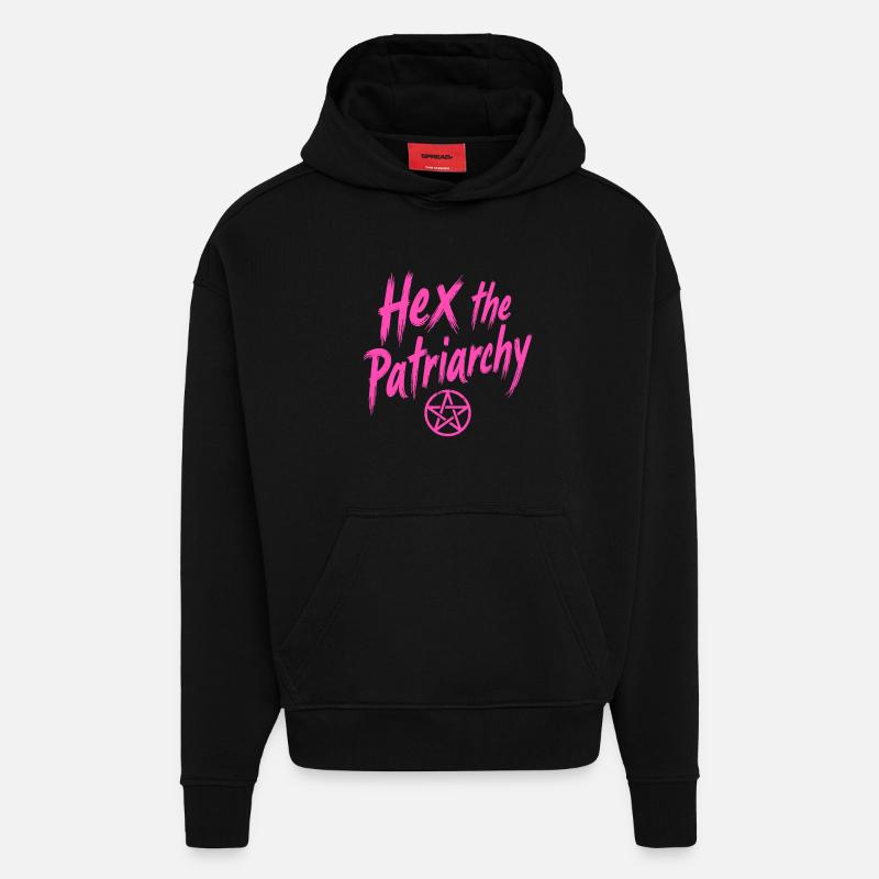 Hex The Patriarchy - Feminist Statement - Hoodie- made by SPREAD  - SOLID BLACK