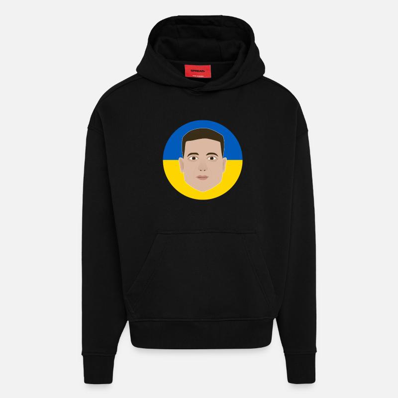 Zelensky - Sweat à capuche bio épais oversize fabriqué en UE - SOLID BLACK