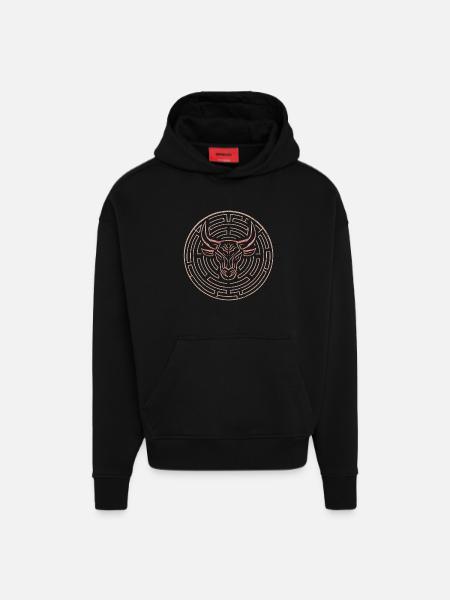 Labyrinth Minotaur - Hoodie- made by SPREAD - SOLID BLACK