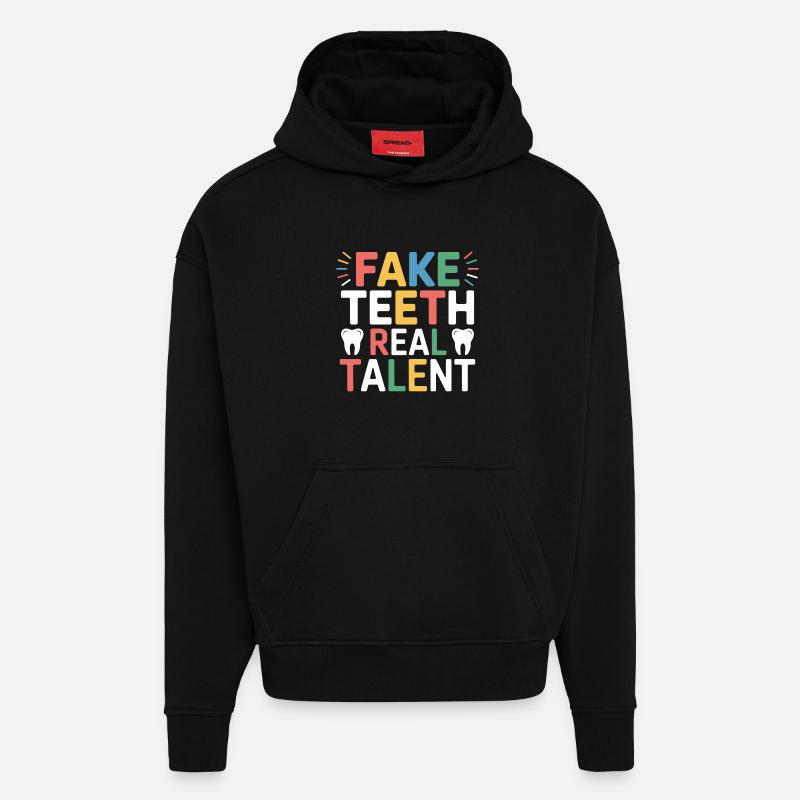 Technicien de pont dentaire Art - Sweat à capuche bio épais oversize fabriqué en UE - SOLID BLACK
