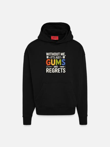 Dental Crown Precision Design  - Hoodie- made by SPREAD  - SOLID BLACK