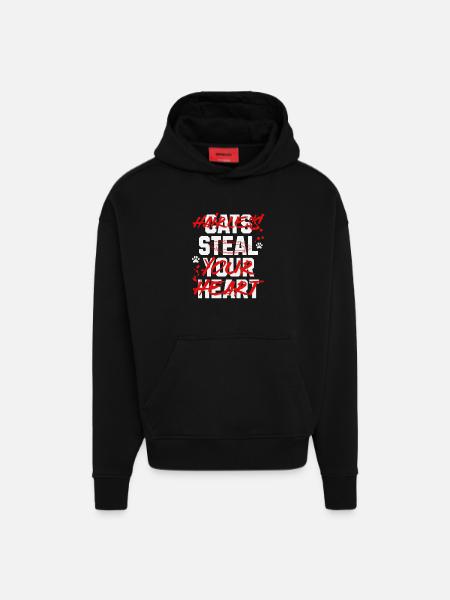 Hairless Sphynx Cats - Hoodie- made by SPREAD - SOLID BLACK