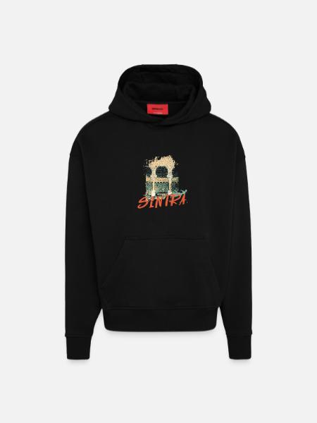 Moorish Architecture Sintra illustration - Hoodie- made by SPREAD  - SOLID BLACK