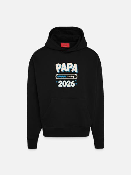 Papa Loading 2026 - Hoodie- made by SPREAD - SOLID BLACK