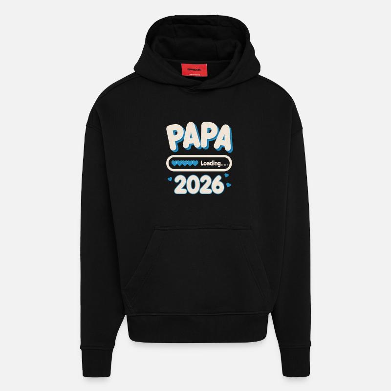Papa Loading 2026 - Hoodie- made by SPREAD  - SOLID BLACK
