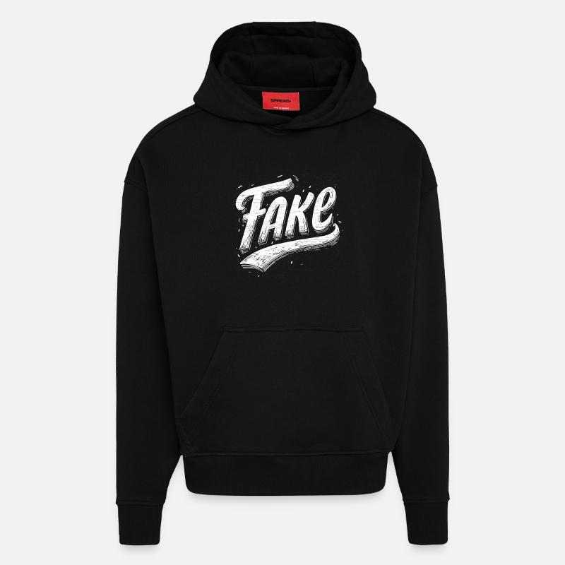 Faux - Sweat à capuche bio épais oversize fabriqué en UE - SOLID BLACK