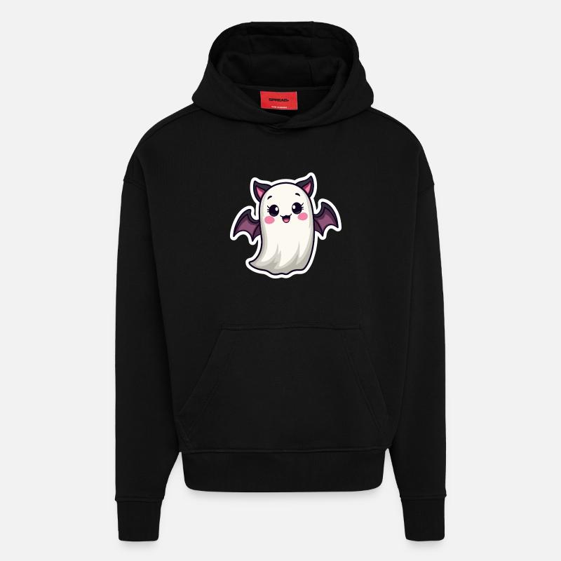 Halloween Bat Ghost - Hoodie- made by SPREAD  - SOLID BLACK