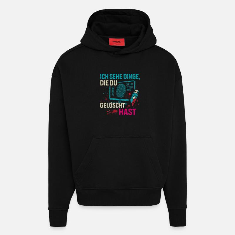 I see things that you deleted - Hoodie- made by SPREAD  - SOLID BLACK