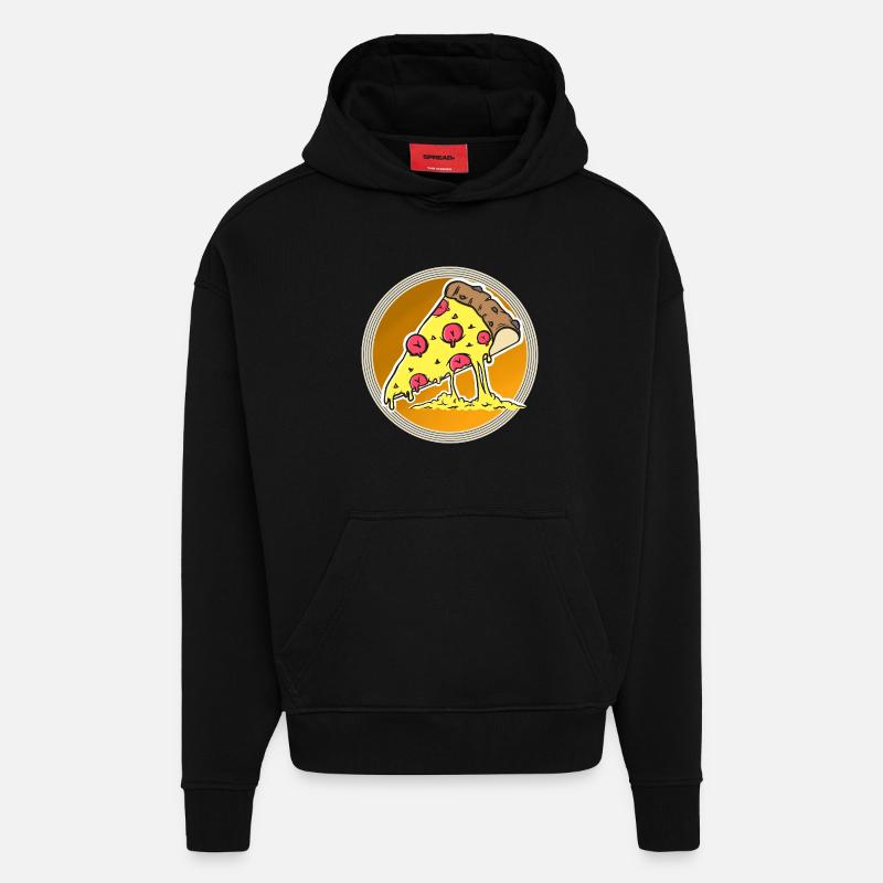 Pizza - Hoodie- made by SPREAD  - SOLID BLACK