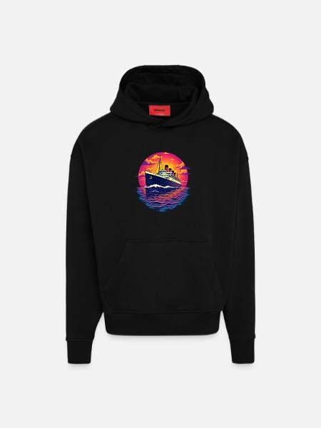 Croisière croisière - Sweat à capuche bio épais oversize fabriqué en UE - SOLID BLACK