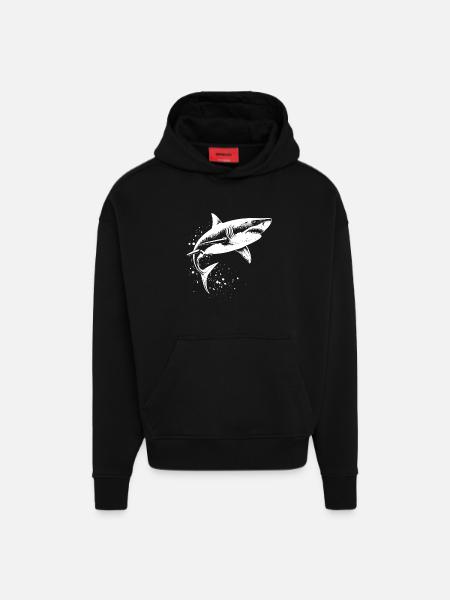 Shark Predator Ocean Predator - Hoodie- made by SPREAD - SOLID BLACK