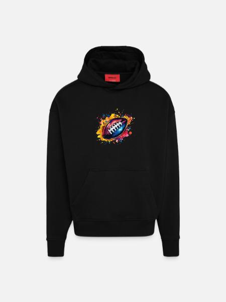 Football - Hoodie- made by SPREAD - SOLID BLACK