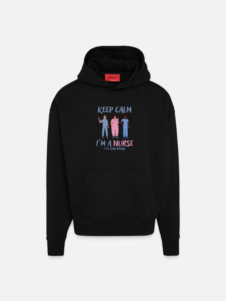 Stay calm I'm a nurse - Hoodie- made by SPREAD - SOLID BLACK