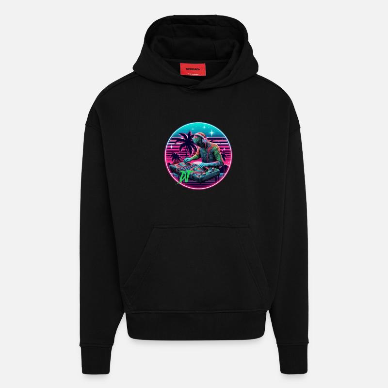 DJ - Hoodie- made by SPREAD  - SOLID BLACK