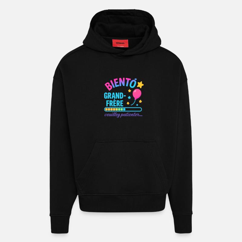 Bald wartet ein großer Bruder - Hoodie- made by SPREAD  - SOLID BLACK