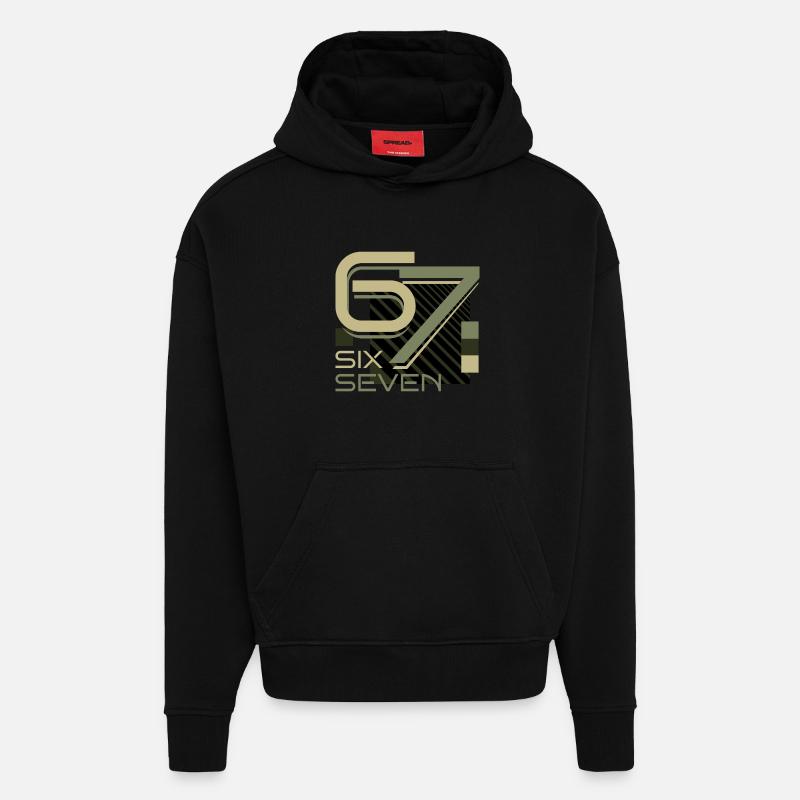 SixSeven - Hoodie- made by SPREAD  - SOLID BLACK