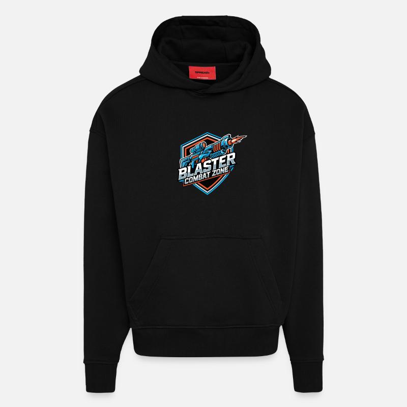 Blaster Combat Zone – Logo-Farbe - Hoodie- made by SPREAD  - SOLID BLACK
