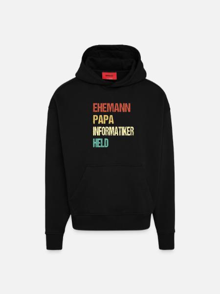Informatiker Papa - Hoodie- made by SPREAD - SOLID BLACK